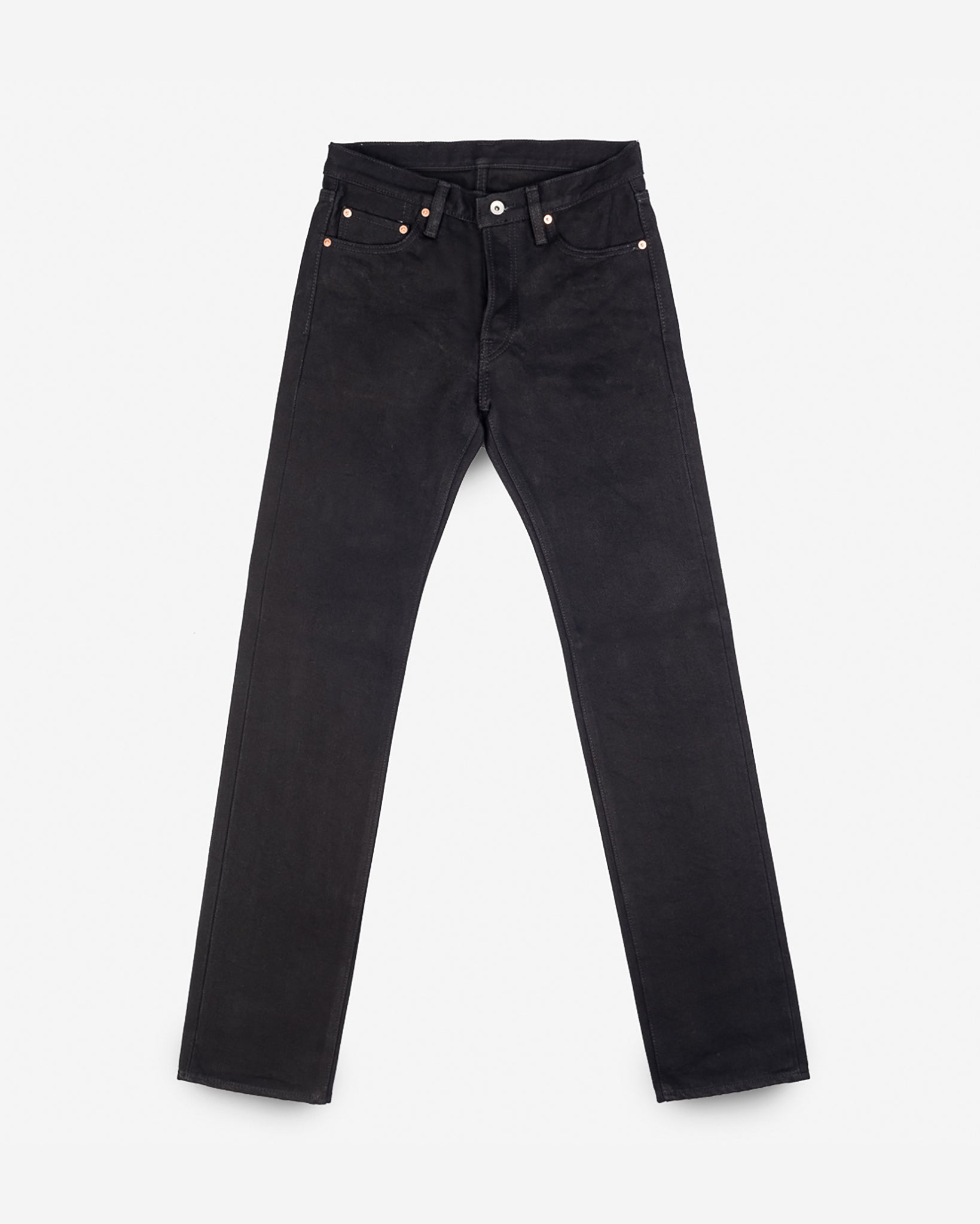 21oz Selvedge Denim Slim Straight Cut Jeans -  Superblack (Fades To Grey)