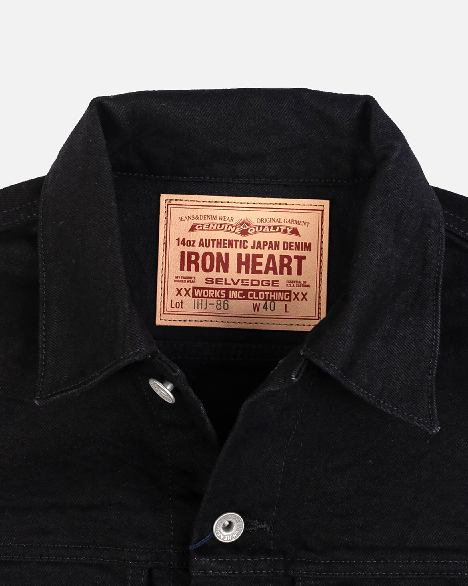 14oz Selvedge Denim Modified Type III Jacket - Black/Black