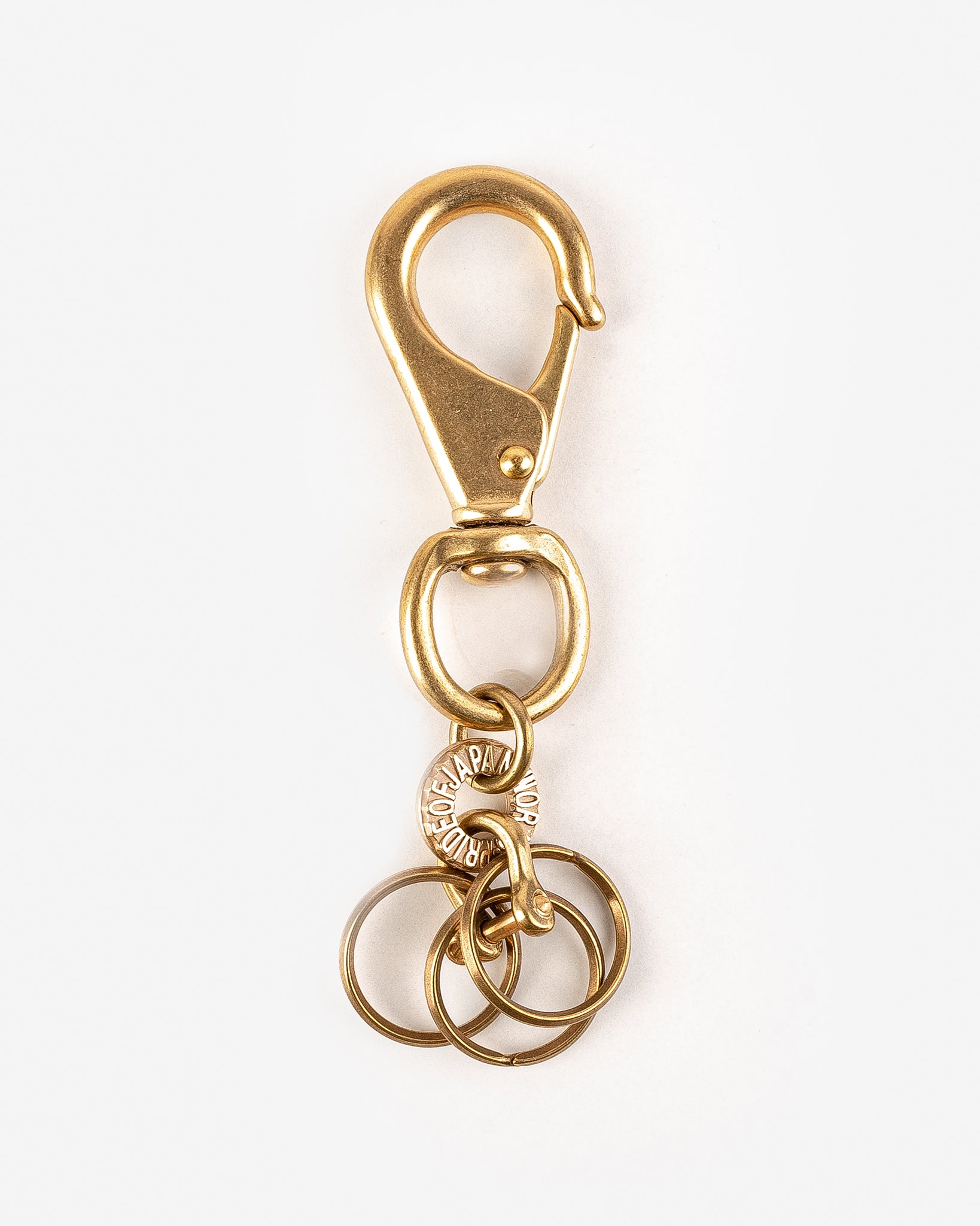 Large Clip with Swivel and Rings - Brass