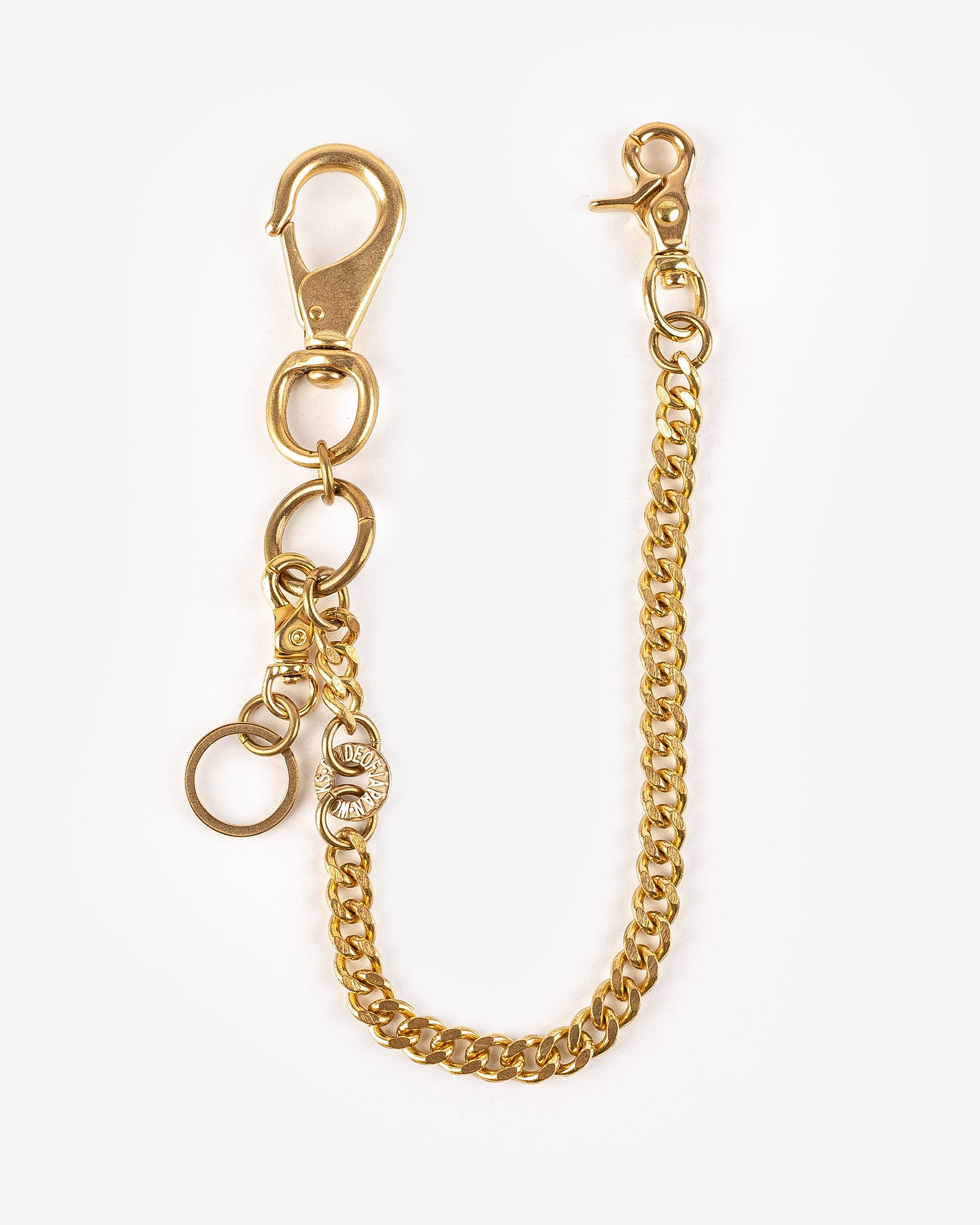 Wallet Chain with Large Clip and Keyring - Brass