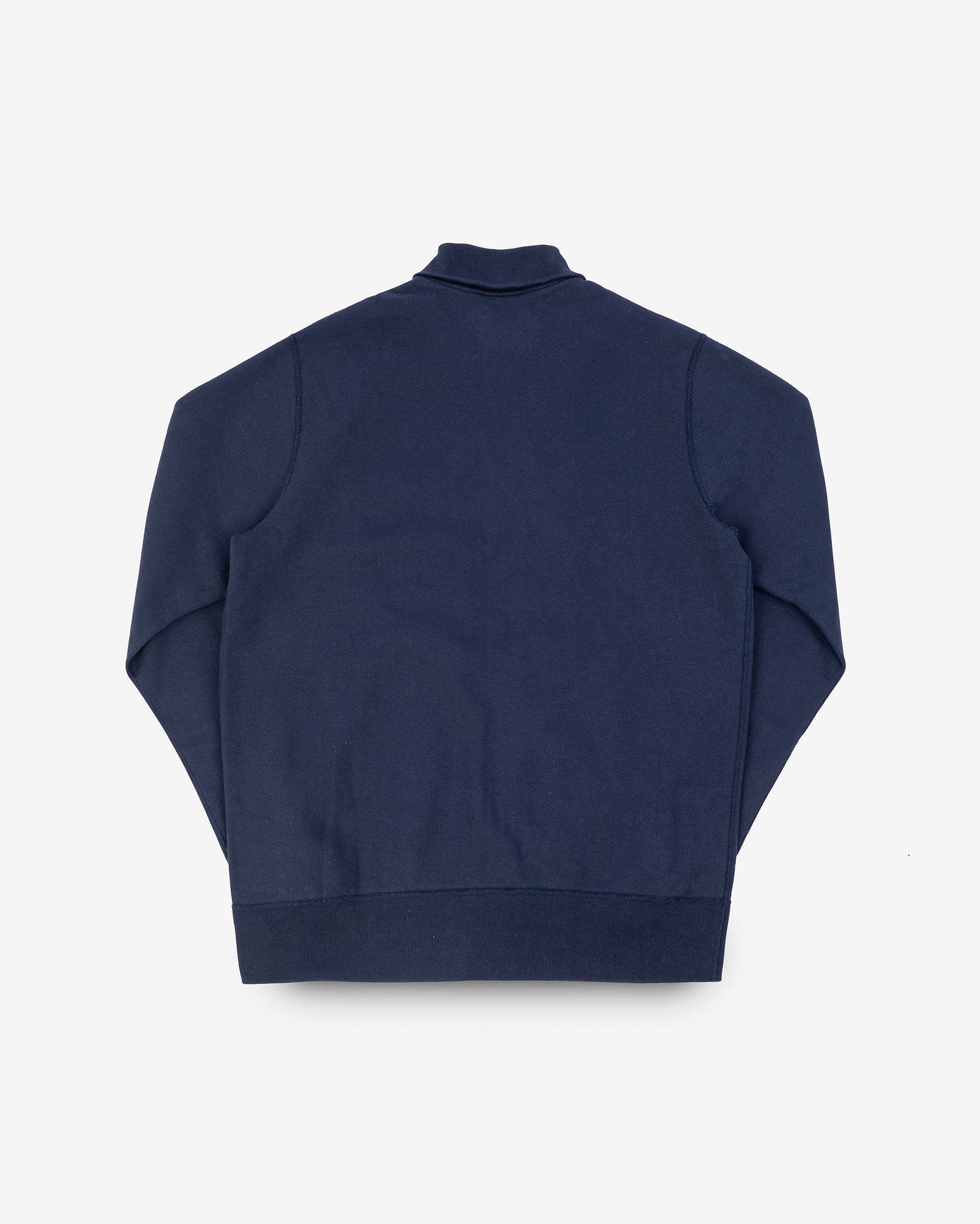 14oz Ultra Heavyweight Loopwheel Cotton Zip Up Sweater - Navy