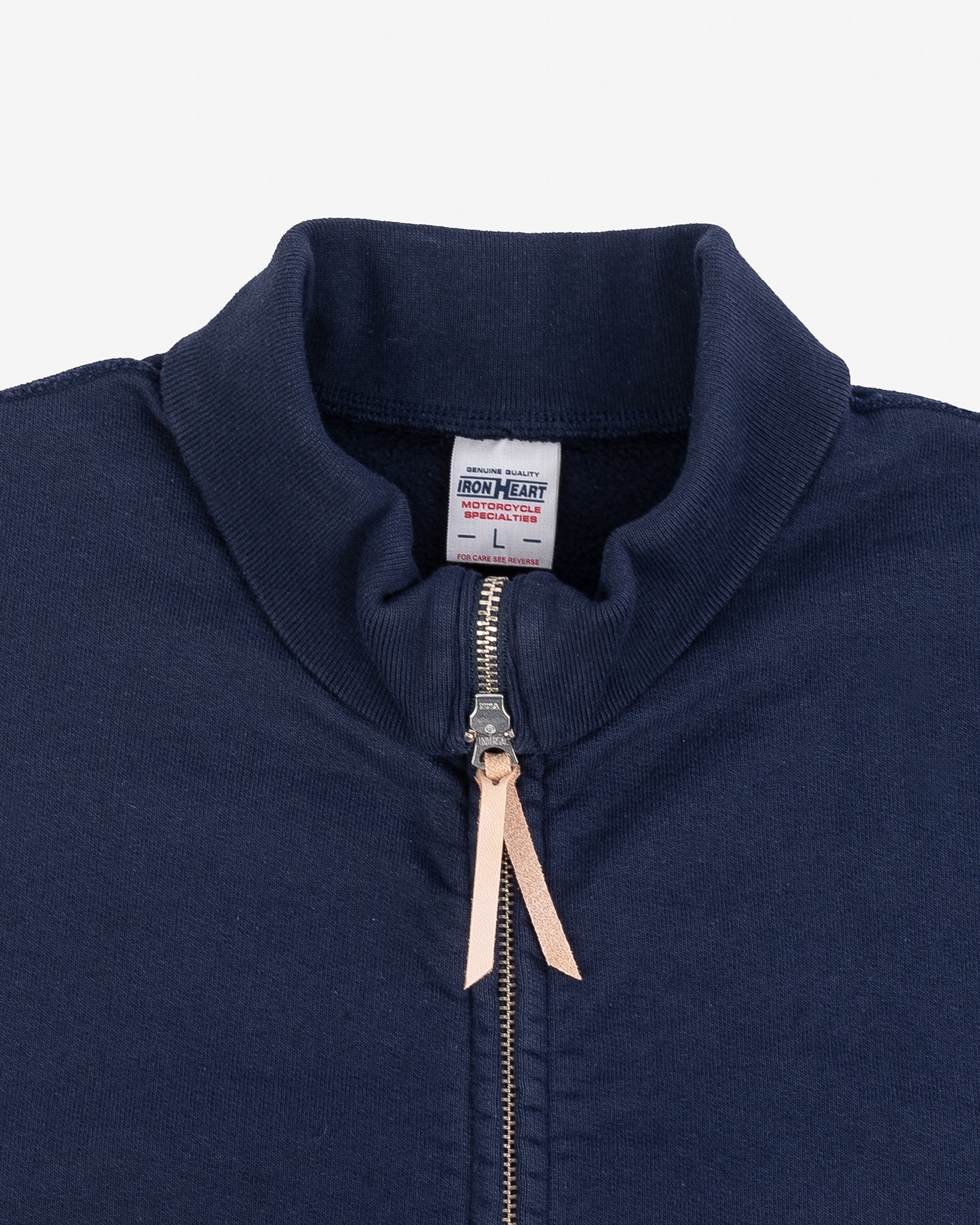 14oz Ultra Heavyweight Loopwheel Cotton Zip Up Sweater - Navy