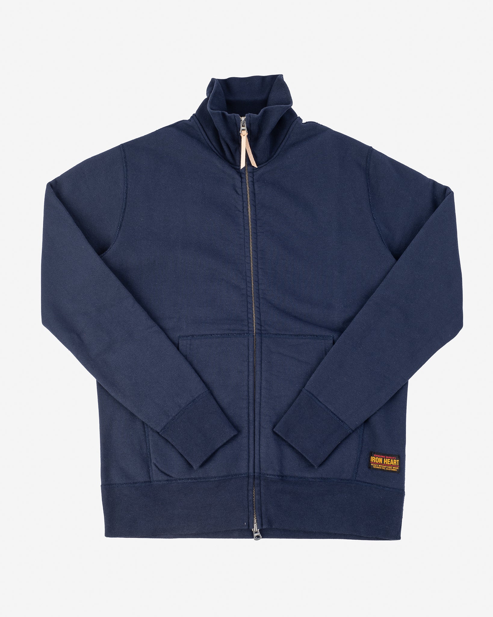 14oz Ultra Heavyweight Loopwheel Cotton Zip Up Sweater - Navy