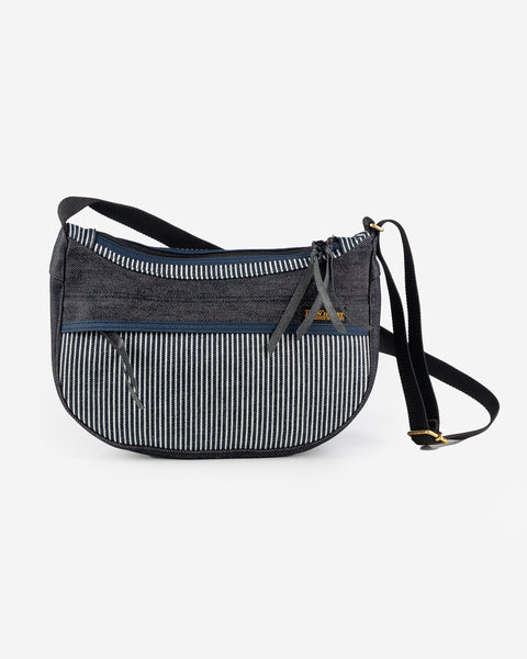 Iron Heart Hickory Stripe Small Shoulder Bag - Indigo