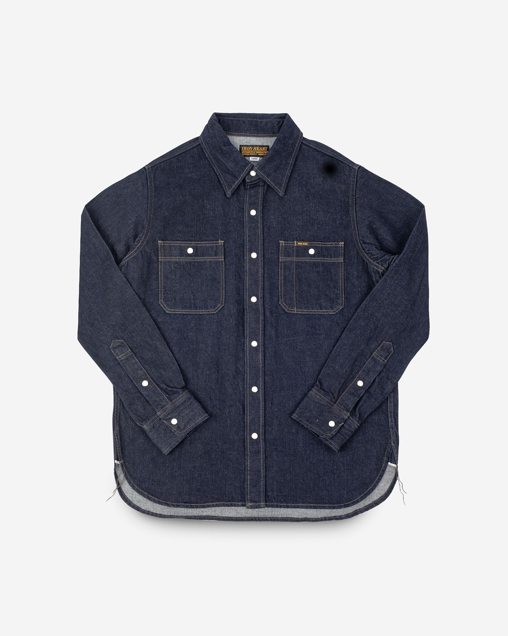 12oz Selvedge Denim Work Shirt With Snaps - Indigo