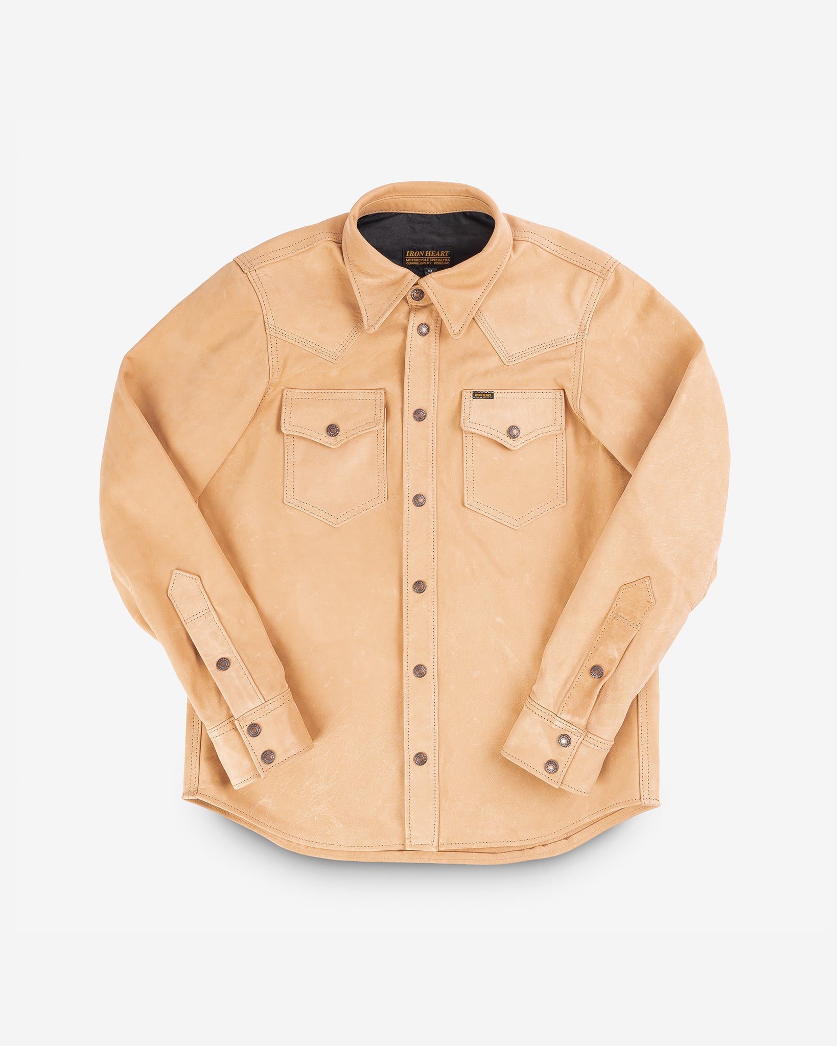 Iron Heart X Simmons Bilt Horsehide Western Shirt - The Pale Rider - Natural