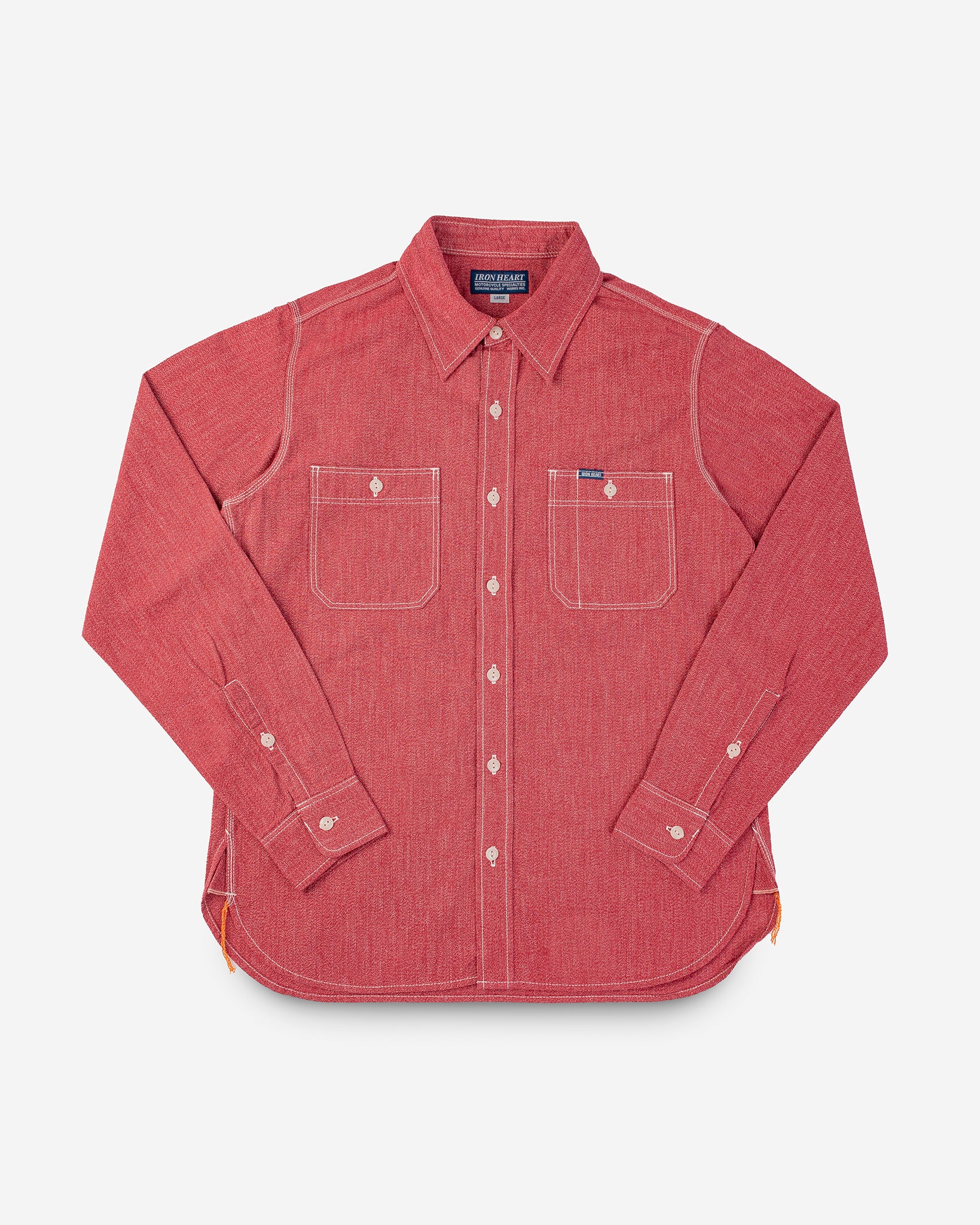 10oz Mock Twist Selvedge Chambray Work Shirt - Red