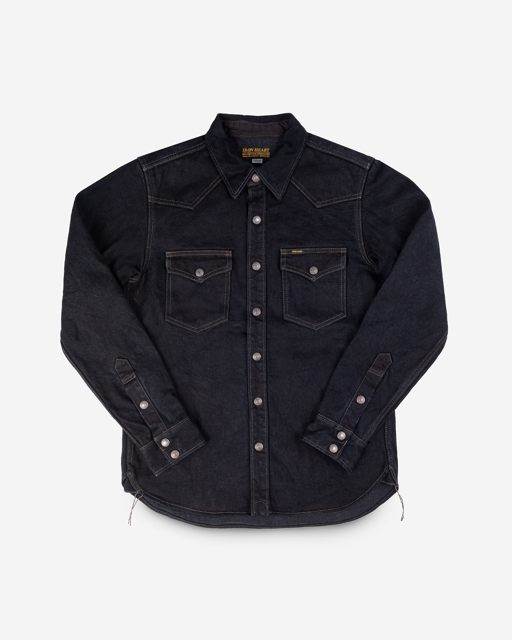 18oz Vintage Selvedge Denim CPO Shirt - Indigo Overdyed Black