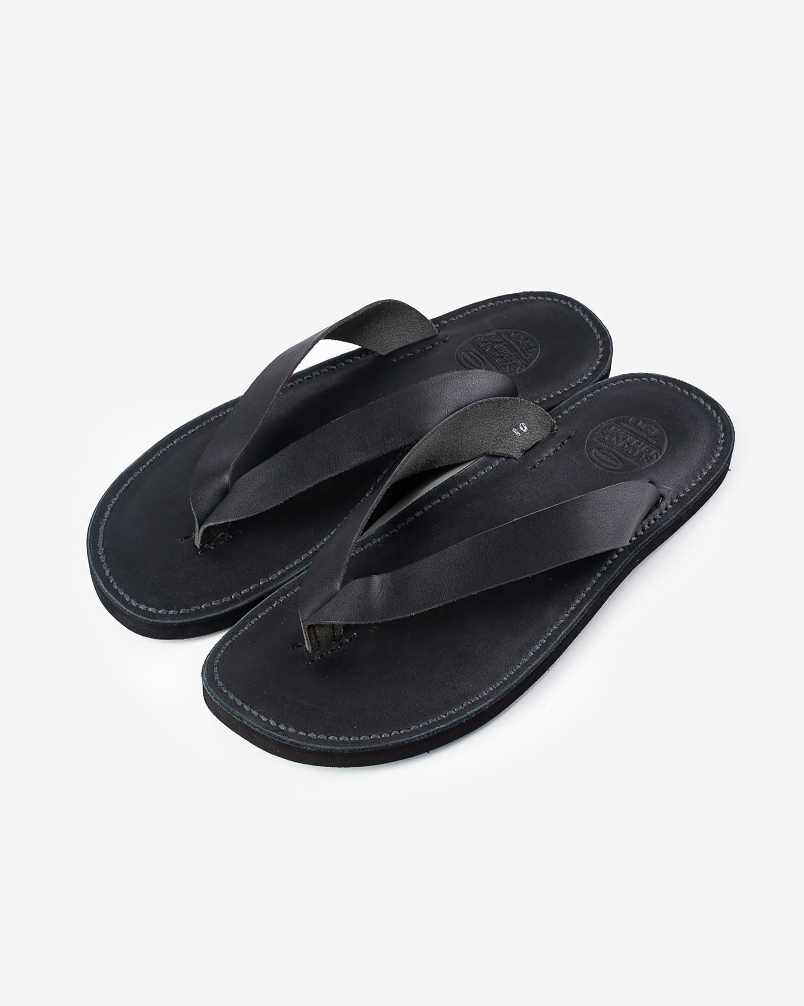 OGL X Dr. Sole Leather Thong Sandals - Black