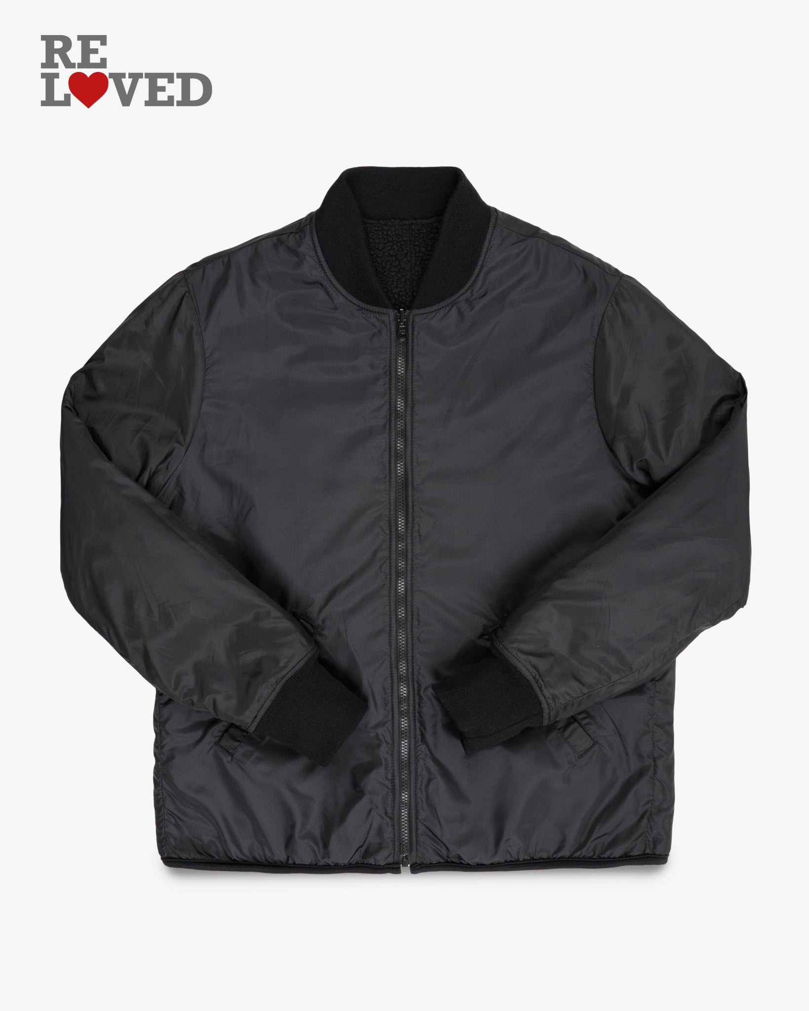 Reversible Fleece Jacket - Black (IHJ-157-BLK) Size Large