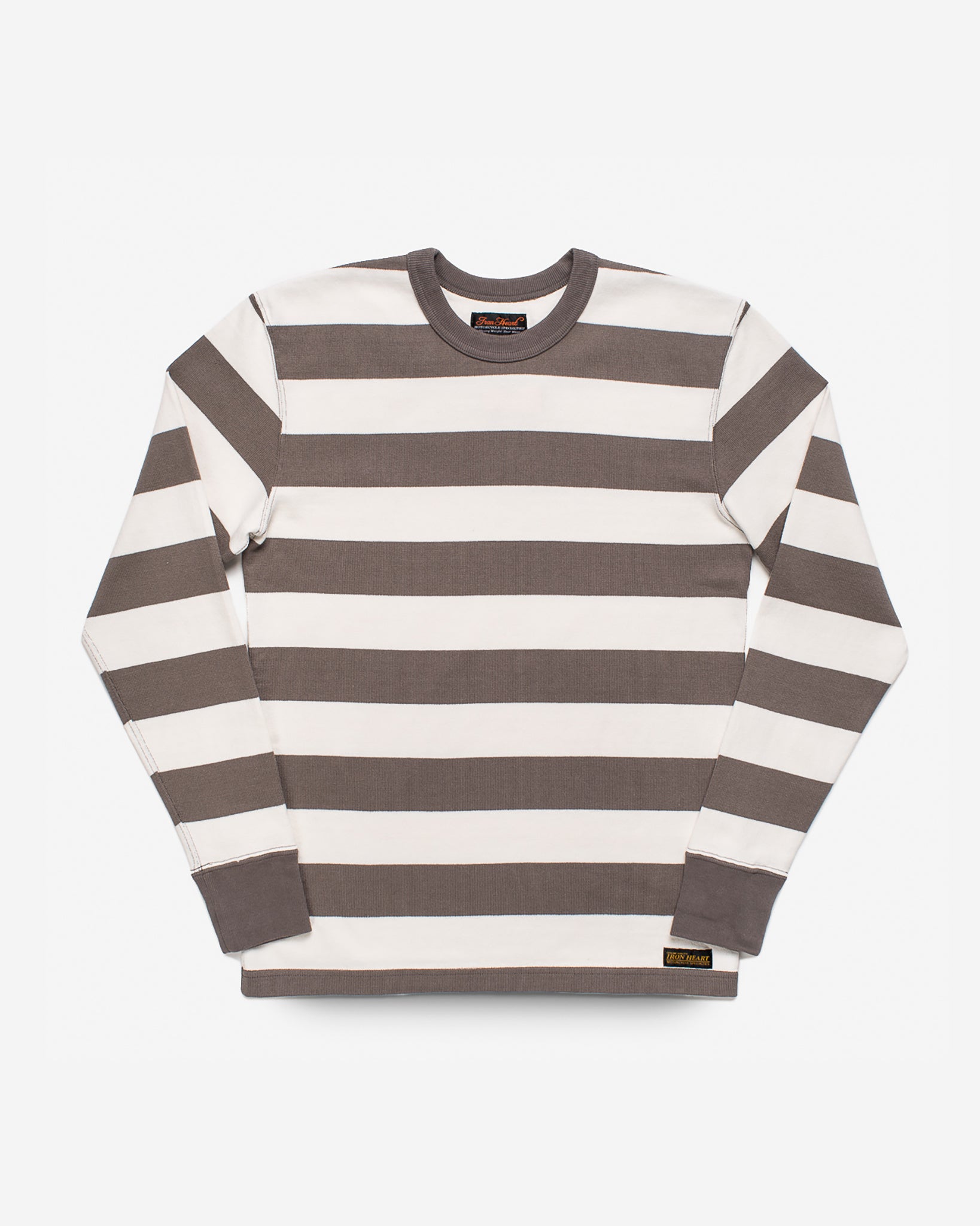 11oz Cotton Knit Long-Sleeved Sweater - Grey/White