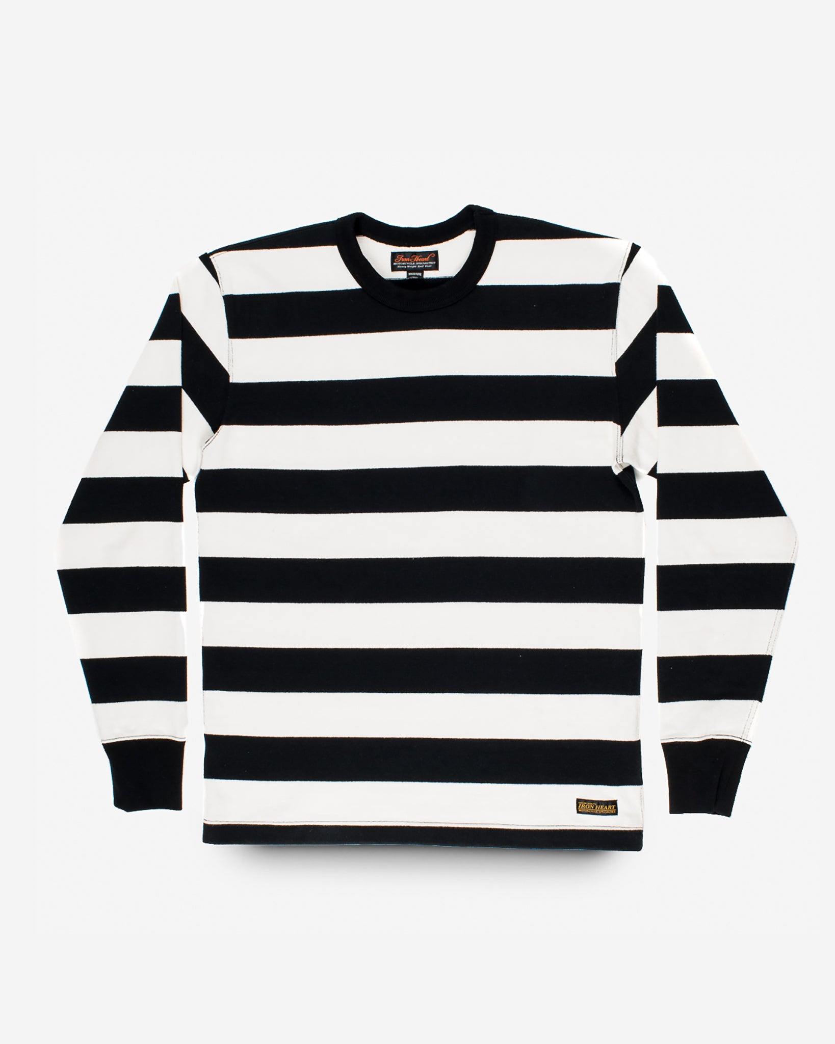 11oz Cotton Knit Long-Sleeved Sweater - Black/White