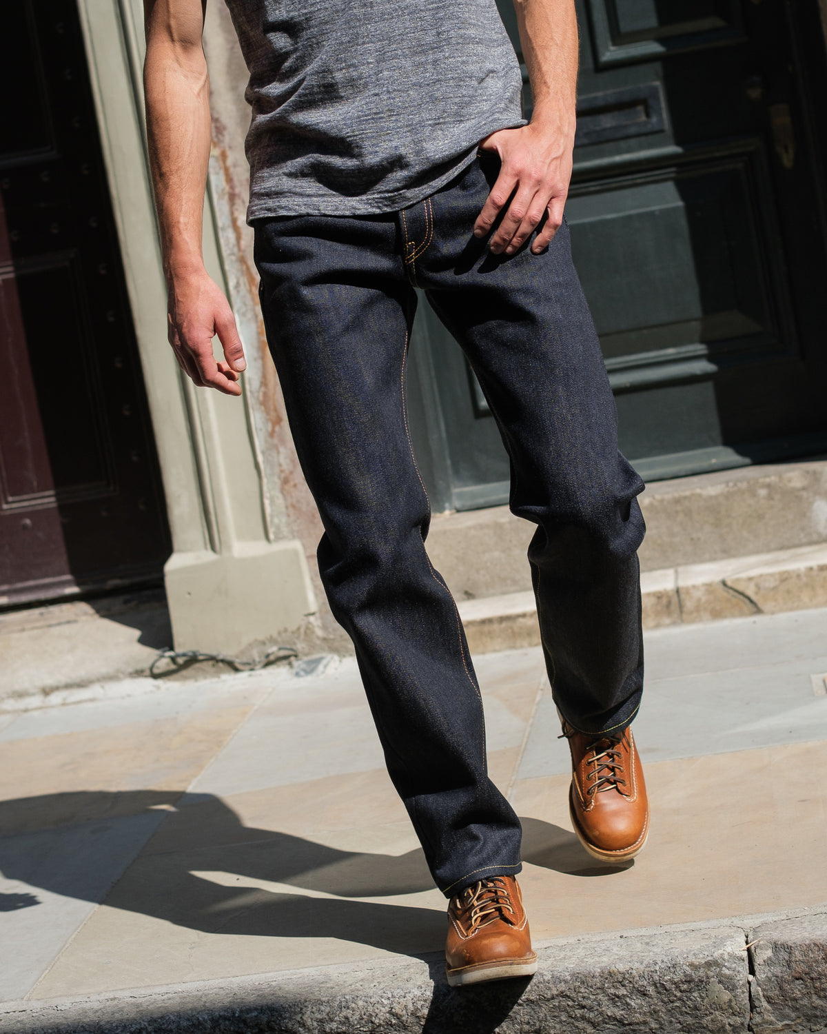 Iron Heart 25oz Selvedge Denim Slim Straight Cut Jeans - Indigo