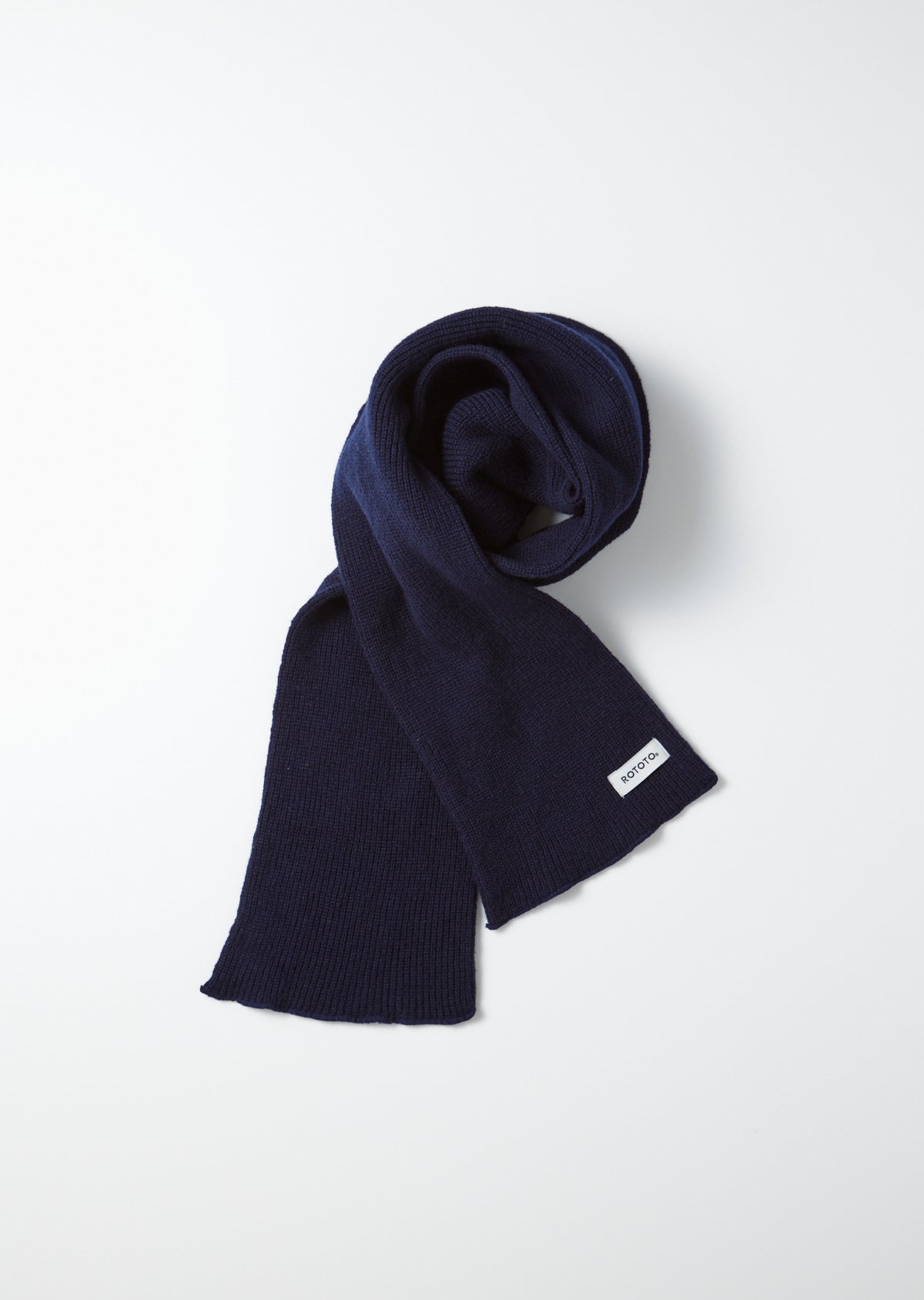 ROTOTO - Merino Lambswool Scarf - Navy Blue