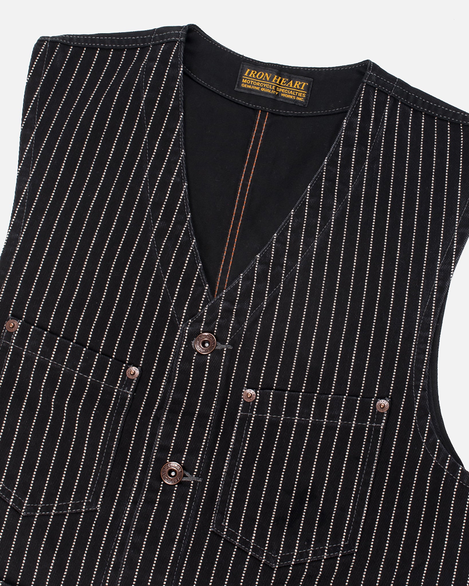 Iron Heart Japanese 12oz Wabash/Duck Work Vest - Black