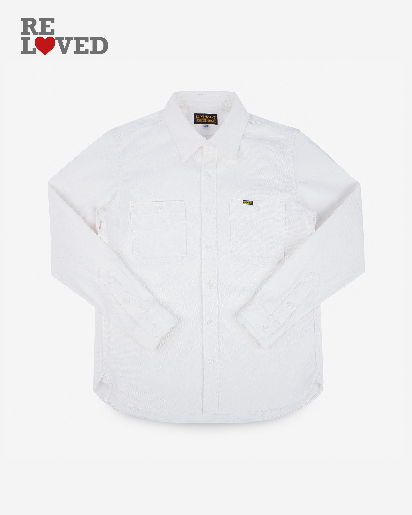 13.5oz Denim Work Shirt - White (IHSH-391-WHT) Size Small