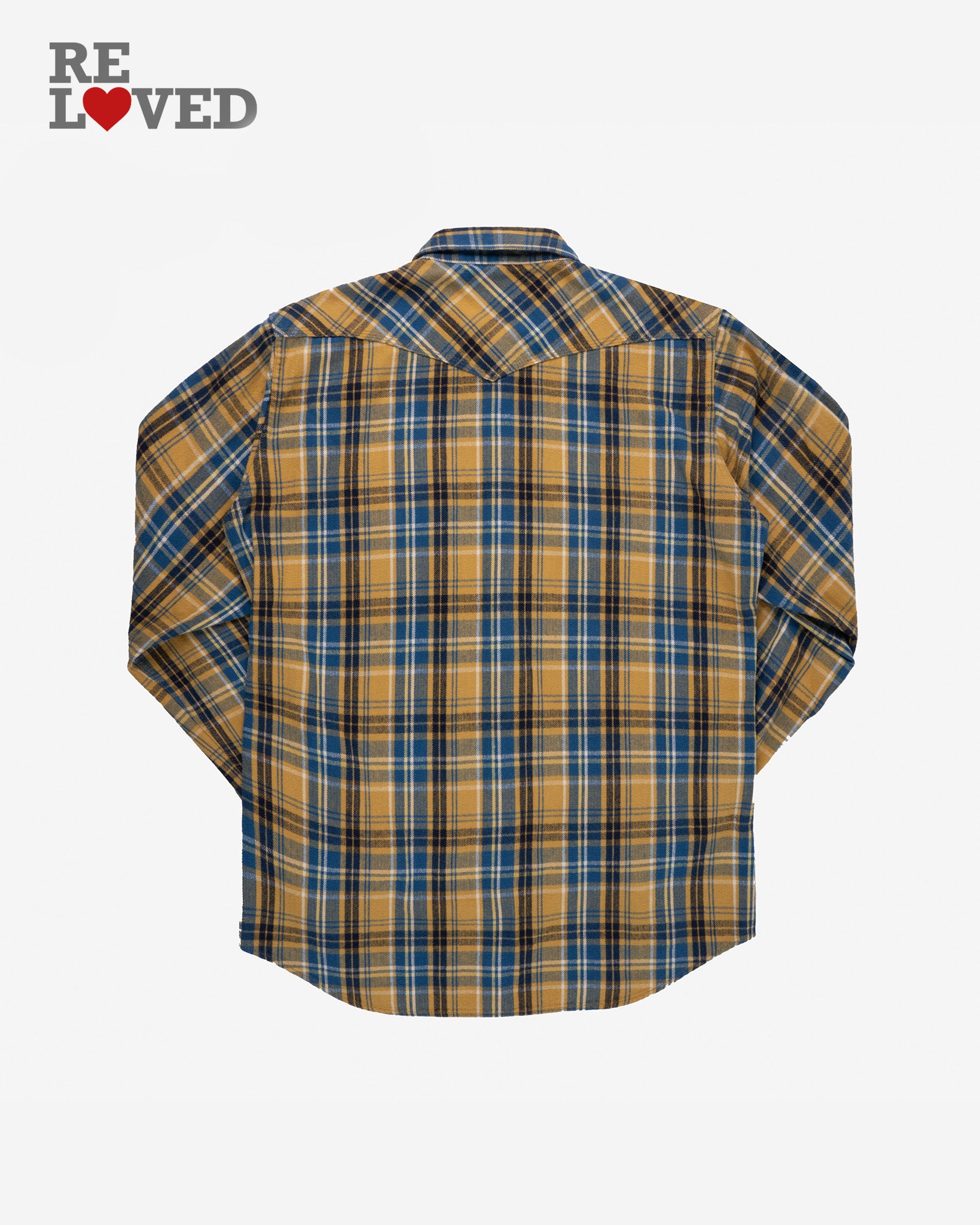 10oz Mini Herringbone Flannel Western Shirt - Yellow (IHSH-137-YB) Size XXXL