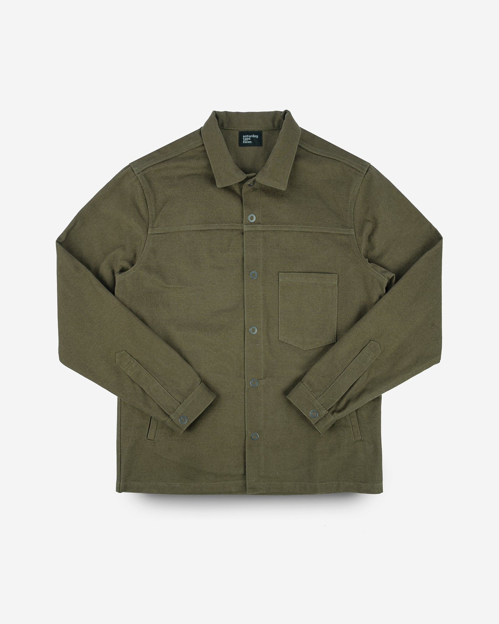 SaturdayTypeFever - 9oz Cotton CPO Shirt - Olive