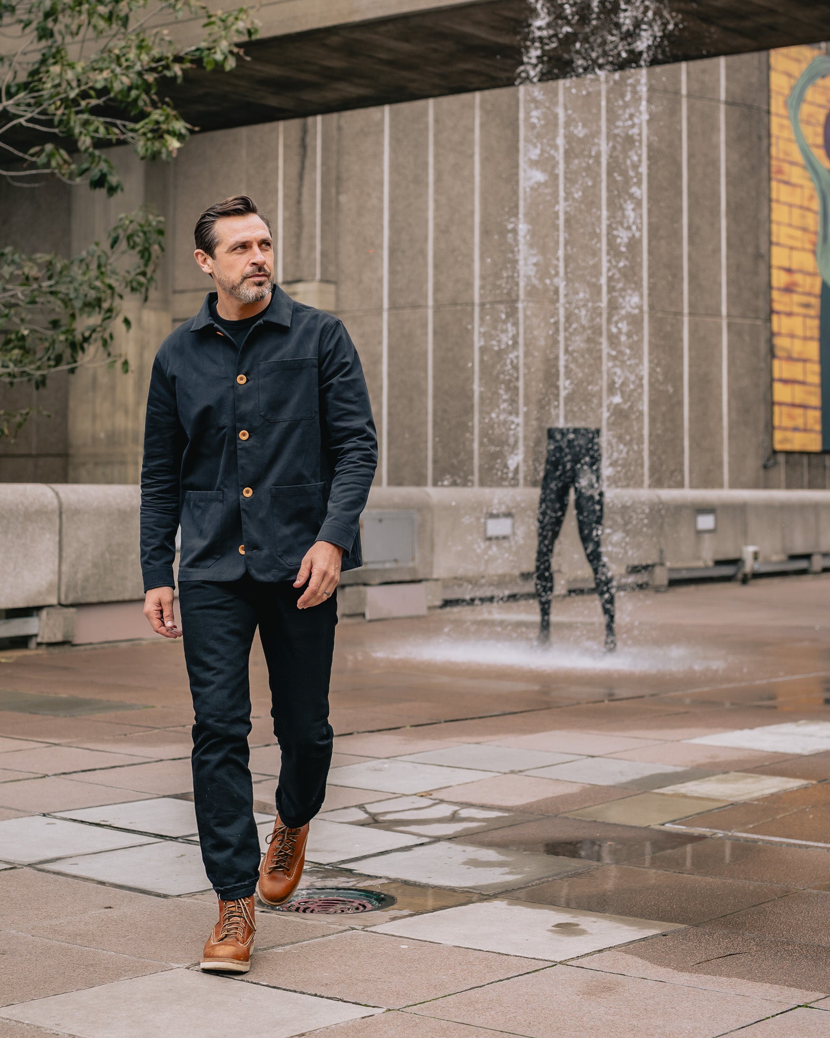 STF 8oz Brushed Twill Chore Jacket - Black