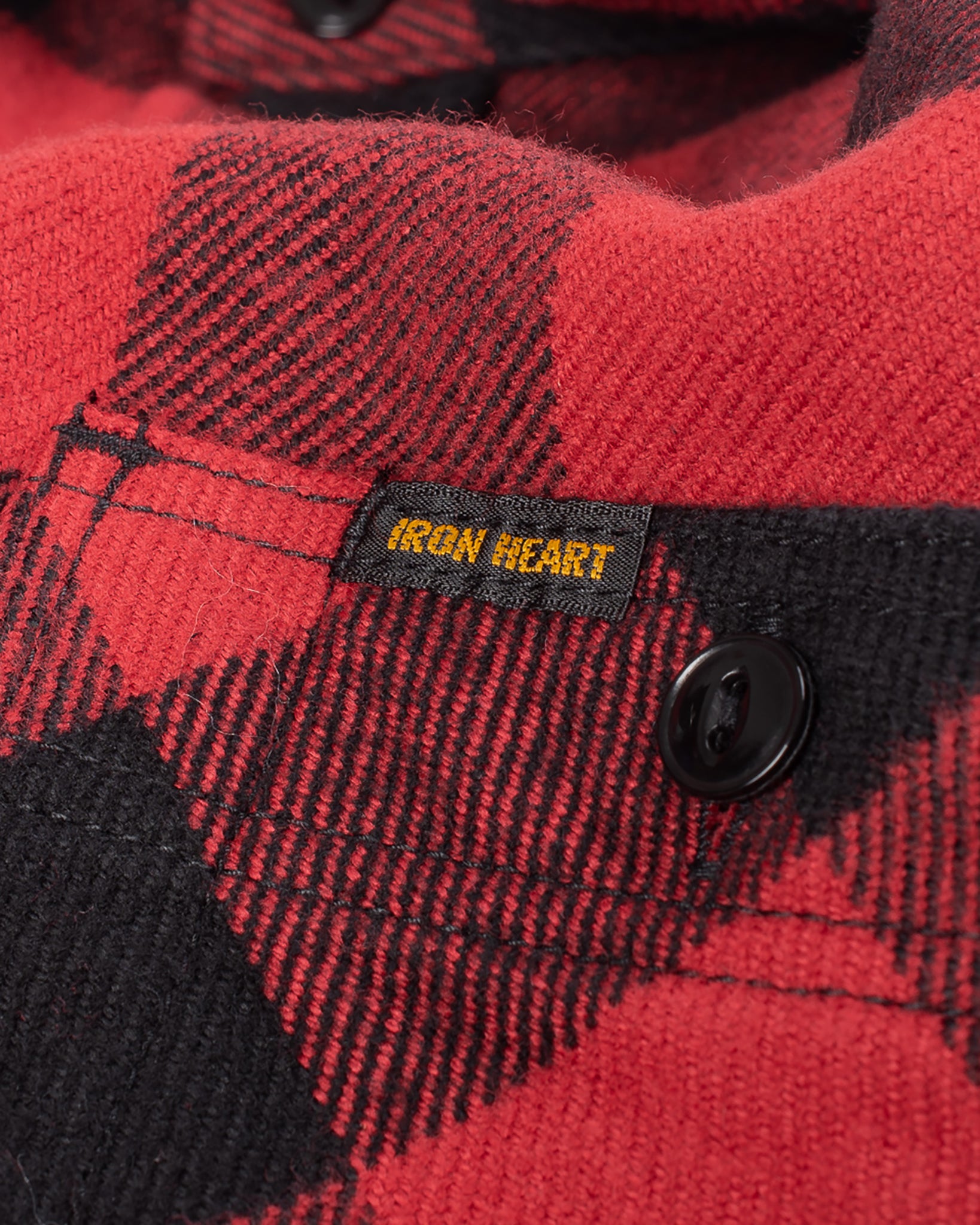 Iron Heart Ultra Heavy Flannel Buffalo Check Work Shirt - Red/Black