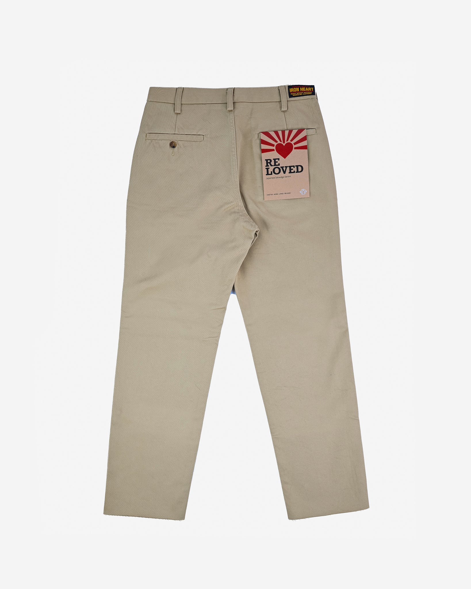 12oz Heavy Cotton Relaxed Fit Chinos - Khaki (IH-731-KHA) Tag 31, Cut to 28.75''