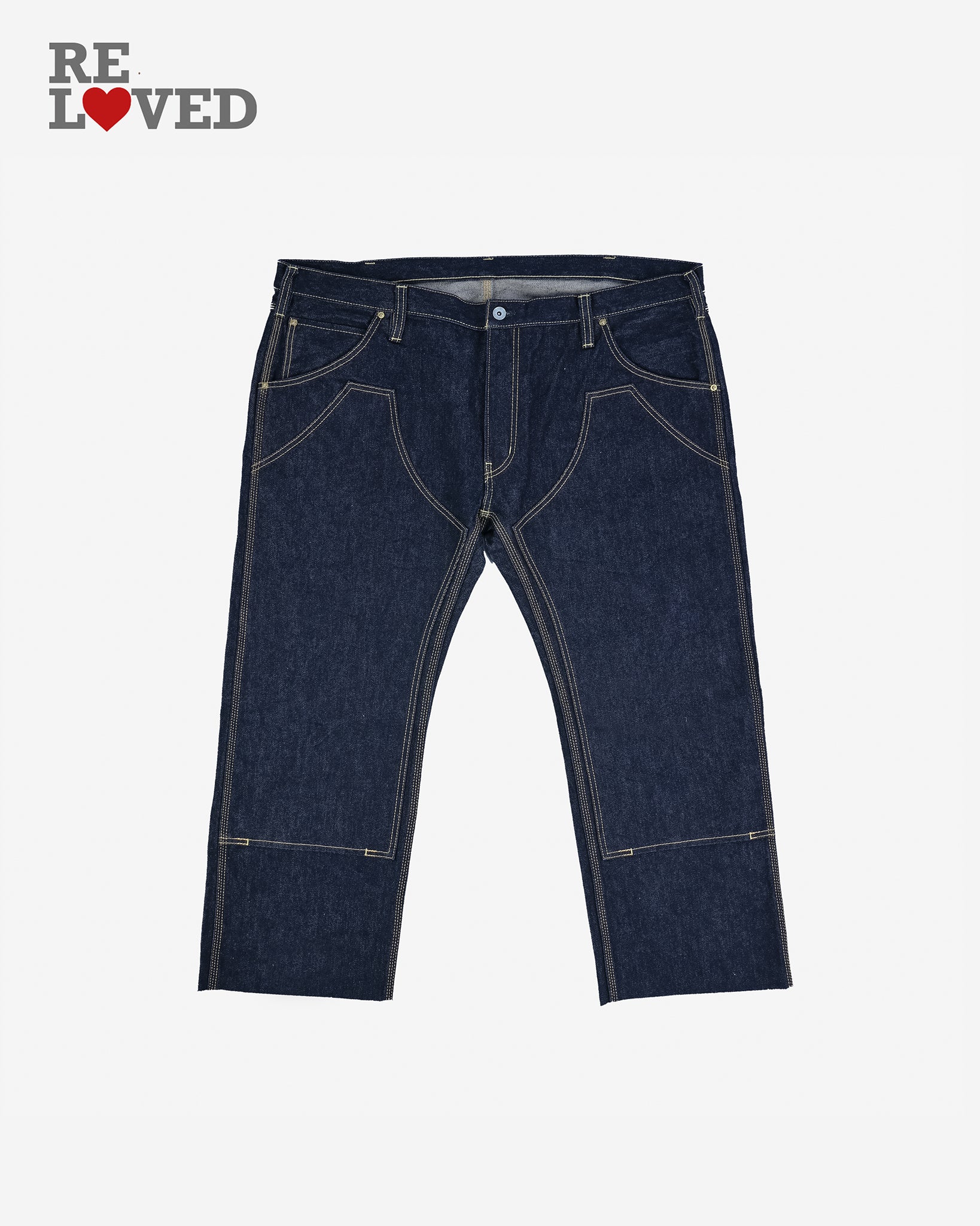 14oz Selvedge Double Knee Work Pants - Indigo (IH-828-IND) Tag 44, Cut to 26.0''