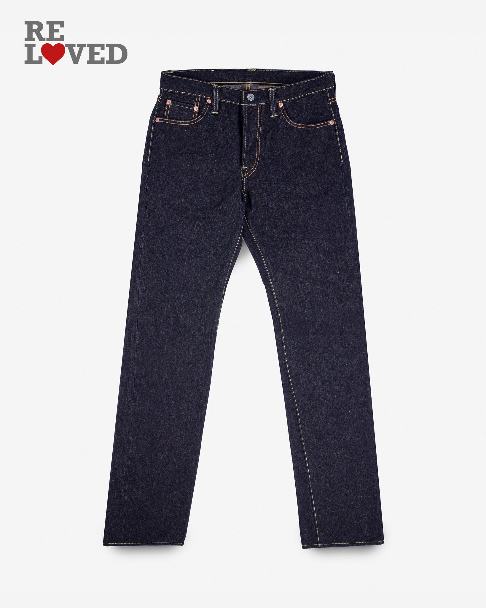 19oz Left Hand Twill Selvedge Denim Straight Cut Jeans - Indigo (IH-634S-19L) Tag 32, Hemmed to 30.7"