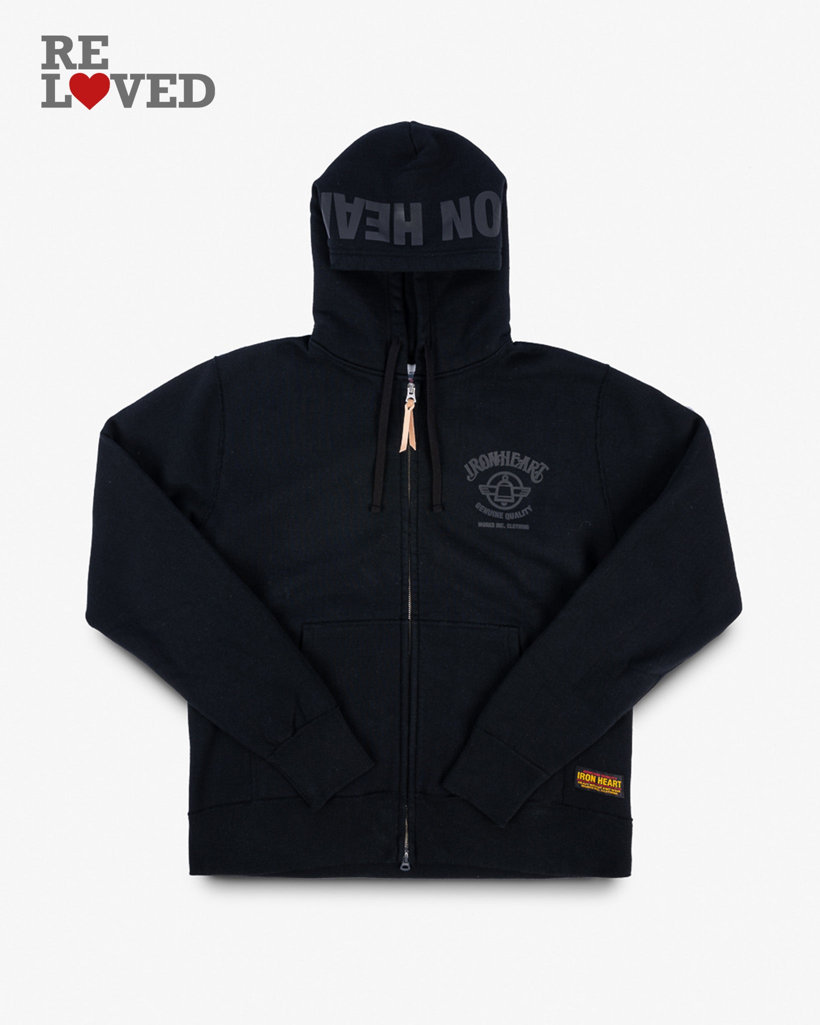 Printed 14oz Ultra Heavyweight Loopwheel Cotton Hoodie - Black (IHSW-77L-BLK) Size XL